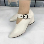 2024. aasta moodsed naiste saapad, vabaaja nahast disaineri V-kujuline naine, terava ninaga kummist pahkluusaapad, mustad punased, Zapatos Mujer CN 34 (foot 22cm)