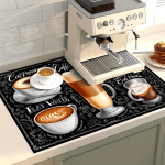 1 tk Kummist kuivatusmatt Retro kohvitr&uuml;kiga kohvikule Restorani K&ouml;&ouml;k Vaiplauan&otilde;ud Vastupidav Diatomiga porilauamatt Lemmikloomamatt Kohvin&otilde;ud 30*40 CM