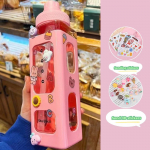 Kawaii pastell veepudel 700ml &scaron;eiker veepudel kleebisega armas plastist tee piim kaasaskantav joogipudel t&uuml;drukule ja lapsele 700ml