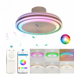 Laeventilaator Kodu Magamistuba S&ouml;&ouml;gituba LED Laeventilaatori Valgusti Nutikas RGB Bluetooth Muusika N&auml;htamatu Pult S&uuml;mfoonia Ventilaator YWRGB + Bluetooth