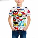 Polandball Countryballs Naljakad Laste T-s&auml;rgid 3D Tr&uuml;kitud Poiste T&uuml;drukute Igap&auml;evane Euroopa Rahvuspall Anime T-s&auml;rk Laste Multifilm Topid 120