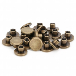 50 komplekti 6,5 mm messingist lamepeaga naastud Kruvid Naelneetid DIY nahast k&auml;sit&ouml;&ouml;kinnitus kruvi tagasi pronks