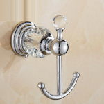 Kroom/Kuldne Kristall ja Roostevaba teras Hommikumantli Konks Seinale Paigaldatav &Uuml;he Kruviga R&auml;tikuhoidja Vannitoa Tarvikud Riidekonks Riidepuu