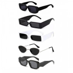 Sheomy Unisex Combo pakkumine 5 tooni prillidega Black Candy MC stan Rectangle Retro Vintage kitsad p&auml;ikeseprillid naistele::Mehed - MC-759