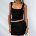 YYFS Naiste mood vabaaja suvekevadine &uuml;hev&auml;rviline prinditud varrukateta sukad Pluusid ja s&auml;rgid S valge