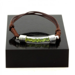 Pierres et Min&eacute;raux. Bracelet Peridot brut. Couleur marron.