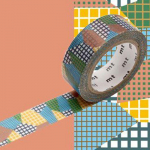 Masking tape collage quadrill&eacute; - Multicolore - 1,5 cm x 7 m