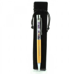 Pierres et Min&eacute;raux. Stylo min&eacute;raux Charo&iuml;te de Russie. Couleur Jaune dor&eacute;.