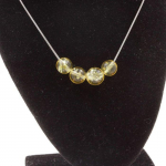 Pierres et Min&eacute;raux. Collier 4 perles Citrine 8 mm Chaine en acier inoxydable.