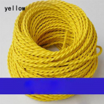 0,75mm*2 soonega elektriline vaskjuhe vintage keerutatud kangasjuhe kootud 2 soonega tekstiiljuhe ripplambi juhe Edisoni valgustus 20m kollane