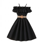 Summer girls skirt one-shoulder patchwork lace princess-style dress 10