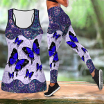 Tantsivad liblikad Prindiga joogariietus naistele Mood Treening Retuusid Fitness Sport Vabaaja joogap&uuml;ksid XS sinine