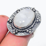 Rainbow Moonstone Handmade 925 Sterling Silver Jewelry Ring Size 6.5 h1d72