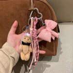 Uus kiiver karu kott ripats kootud k&ouml;is vibu armas nailon DIY koti tarvikud one size roosa