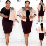 Suures suuruses Aafrika emakleit organza mustriga jakiga &ndash; kaheosaline &uuml;likond 2XL