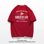 Suvemood Heavyweight Retro Meeste Inglise Kirjad 100% Puuvillane Prinditud &Uuml;markaelus Kvaliteetne Casual Fitness Street T-s&auml;rk S beež