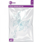 Transfert thermocollant - Ki-Sign - Papillon bleu - 26x18 cm - Strass - Permanent