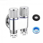 G1/2 1 Sisse 2 V&auml;lja Nurkventiil Seinakinnitus Tualett Bidee Kolmnurkventiil Sulgventiil Topeltjuhtimisega Bidee Tualett Pihusti Du&scaron;ipea Tarvikud Tsinkisulam