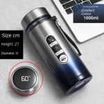 800ML-1L roostevabast terasest termospudel 304 teepudel autole, termospudel LED-temperatuurin&auml;idikuga, kaasaskantav joogitops 500ML