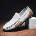 Itaalia Meeste Jalan&otilde;ud Ehtne Nahk Slip-on Loaferid Mugavad Kerged S&otilde;idujalan&otilde;ud Suvised Formaalseteks Paadikingad Jalutamiseks Mokassiinid 38 valge