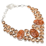 Strawberry Quartz, Morganite Handmade 925 Sterling Silver Gift Necklace 18 s3e18