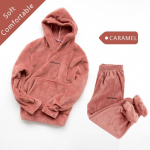 Uus naiste pidžaamakomplekt, soe flanellist pidžaamad, magamisriided koduriided paks talvine samet, naiste pehme pidžaama &uuml;likond dressipluusi kapuutsid L(For 60-80KG)