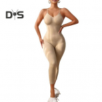 Naiste vormivad kombinesoonid Varrukateta k&otilde;hukontrolliga bodysuit K&otilde;rge v&ouml;&ouml;kohaga t&auml;ieliku keha kompressioon &Uuml;heosaline romper L beež