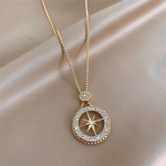 Naiste kaelakee Peen Flash Diamond Eight Eight Awn Star Ripats Kaelakee Kampsun Keti Ehted as the picture