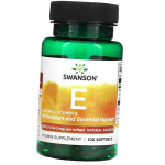 Looduslik E-vitamiin, Natural Vitamin E 200, Swanson 100 pehmet kapslit (36280206) 100softgels