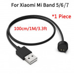 1 m USB laadija kaabel Xiaomi Mi Band 5 6 7 magnetiline laadimisadapter juhe NFC nutikell k&auml;ev&otilde;ru Miband 6 7 jaoks must