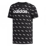 Adidas Favorites Seeria T&auml;ht Pehme &Uuml;mmarguse Kaelusega L&uuml;hikeste Varrukatega T-s&auml;rk Meeste Topid Must Valge FM6022 M