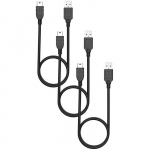 C&acirc;bles pour Canon IXUS - Phonillico - Lot de 3 - MINI USB/USB 2.0 - 1 M&egrave;tre - Noir