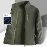 Outdoor Plus Velvet Paks kampsun Meeste soojad riided S&uuml;gis- ja talvejope Lahtine suur, Polar fliisist vabaaja kampsun jakk 5XL roheline