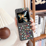 S&auml;delev teemant briljantne TPU pehme servaga telefoni&uuml;mbris Samsung Galaxy Z Flip 7 6 5 4 3 Flip7 Flip6 jaoks, nahatunnetusega kaitsekate Galaxy Z Flip3 5G