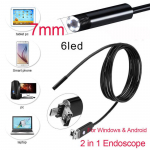 2 in 1 HD veekindel 6 LED-i 7/8 mm Micro USB Android endoskoobi kontrollkaamera 5m