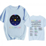 Cold-play Music of The Spheres World Tour 2025 T-s&auml;rgid Puuvillased T-s&auml;rgid Heavy Mental Fashion Graafiline T-s&auml;rk L&uuml;hikeste varrukatega unisex topsid 4XL