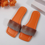 Suvised jalatsid naistele, vabaaja, kandilise ninaga, lamedad sussid, mood, kivikestega pl&auml;tud, sandaalid, &otilde;ues, rannas, naiste kingsliistud 36