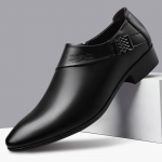 Meeste PU-nahast kingad Pidulikud kleidikingad meestele Suures suuruses peoks, Kontorit&ouml;&ouml;jalatsid Slip on Business Casual Oxfords 48 must