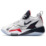 Air Jordan Zoom 92 GS Ol&uuml;mpiam&auml;ngud Laste tossud Valge True-Red Metallik-H&otilde;be CN9138-101 35.5