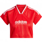 Adidas Mugav V-kaelusega L&uuml;hikeste Varrukatega Vabaaja T-s&auml;rk Naistele Valge ja Helepuna IZ2084 XL