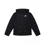 Nike Jakk Kapuutsiga ja T&otilde;mblukuga Disain Tr&uuml;kitud Logo Laste Jakid Must DX1264-013 M