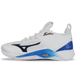 Mizuno Wave Momentum 2 Madalad libisemiskindlad toetavad v&otilde;rkpallijalatsid Unisex Jalatsid Valge Must Sinine V1GA211200 36.5