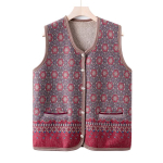 Uus kampsunvest s&uuml;giseks ja talveks, keskealiste ja eakate kampsun, varrukateta kampsun ja ema paksustatud vest s&uuml;giseks. 4XL punane