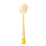 360 kraadi painduv silikoonist pudeliharjade komplekt 5-&uuml;hes multifunktsionaalne puhastuskomplekt pehmete tugevate harjastega, kaasaskantav topsikaane puhastaja kollane