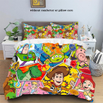 Uue disainiga Toy Story Voodipesukomplektid Buzz Lightyear Woody Tekikate Voodikate Tekikate Padjap&uuml;&uuml;r 2-3 Osaline Komplekt EU Single 135x200cm yellow