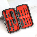 Roostevabast terasest k&uuml;&uuml;nel&otilde;ikuri trimmer Earpick hoolduskomplekt manik&uuml;&uuml;ri pedik&uuml;&uuml;ri k&auml;&auml;ride pintsettide k&uuml;&uuml;net&ouml;&ouml;riistade komplekt musta nahast reisikotiga