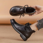 Retro stiilis s&uuml;gisesed ehtsast nahast saapad, madalad, libisemiskindlad, mugavad, mitmek&uuml;lgsed naiste saapad, &uuml;hekordsed saapad, trendikad kingad 39