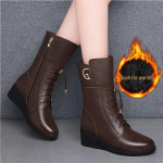 Naiste poolk&auml;&auml;ru kiilsaapad - Ehtne pehme nahk, libisemiskindel tald, soe puuvillane vooder, ideaalsed s&uuml;giseks/talveks. 40