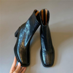 Naiste K&otilde;rge Kontsaga Pahkluuni Lumesaapad Fad Ruudukujulise Ninaga Pl&uuml;&uuml;sist Nahast Kingad Talvine Trend Kontorikingad Elegantsed Peokingad Botas Mujer 35