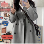 Naiste ja v&auml;ikeste meeste jope uus s&uuml;gis-talvine tippklassi Korea Hepburni stiilis talv paks villane mantel 4XL